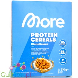 More nutrition Protein Cereal Cinnalicious - proteinowe płatki śniadaniowe bez cukru, 12g białka 137 kcal