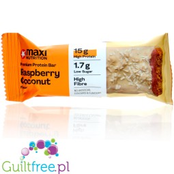 Maxi Nutrition Premium Protein Raspberry Coconut - baton proteinowy 15g białka,172kcal, Kokos & Malina w Białej Czekoladzie.jpg