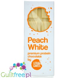 Legal Cakes Peach White Premium Protein - czekolada biała z liofilizowaną brzoskwinią
