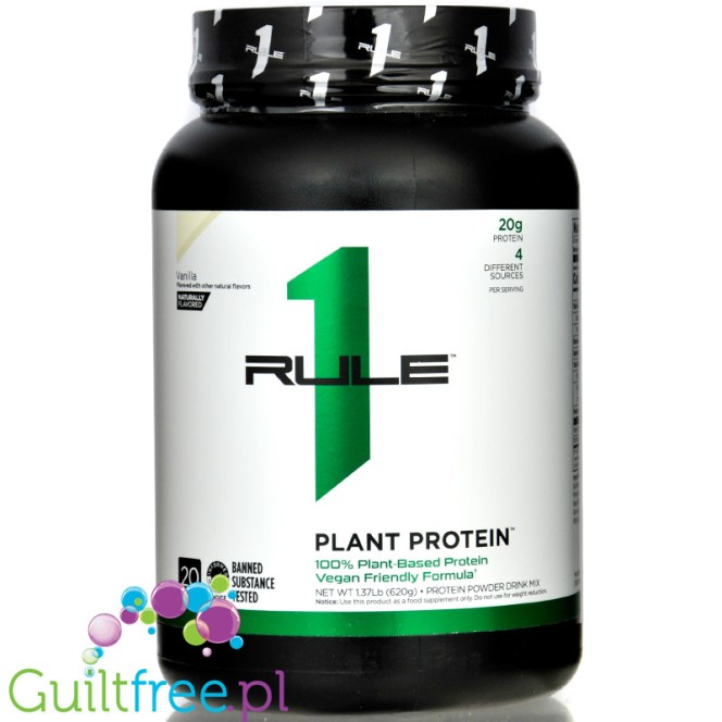 Rule1 R1 Plant Protein Vanilla - wegańska odżywka białkowa bez cukru, bez soi