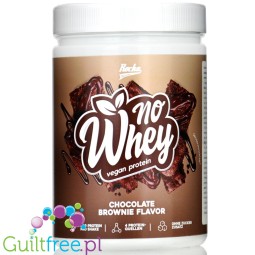 Rocka Nutrition NO WHEY Chocolate Brownie 0,3kg - wegańska odżywka białkowa 4 źródła białka, bez glutenu