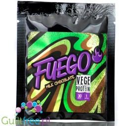 Fuego Vege Protein Milk Chocolate 30g - wegańskie białko grochowe, drożdźowe i ryżowe o smaku mlecznej czekolady