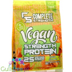 Complete Strength Vegan Protein Salted Caramel 900g - wegańska odżywka na białku grochu, ryżu i ziemniaka