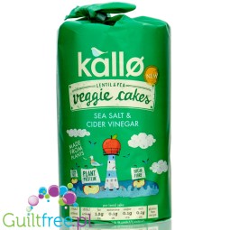 Kallo Veggie Cakes Sea Salt & Cinder Vinegar - proteinowe wafle z soczewicy i zielonego groszku z Solą Morską & Octem Jabłkowym