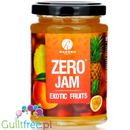 Rabeko Jam, Exotic 63kcal - wysokobłonnikowy dżem z owoców Egzotycznych 89% mniej cukru