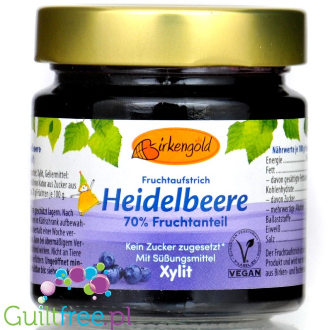 BirkenGold Heidelbeere Fruit - mus borówkowy bez cukru z ksylitolem