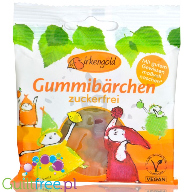 BirkenGold Gummibarchen - wegańskie żelki misie bez cukru o smaku owocowym