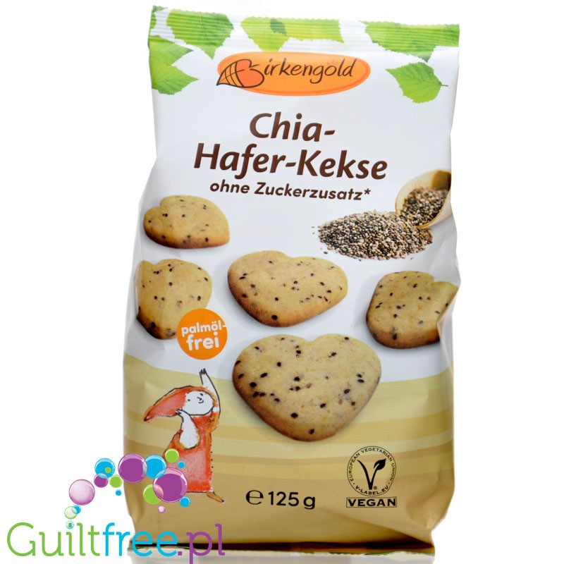 Birkengold Chia Hafer-Kekse - vegan oatmeal cookies with chia and xylitol, no added sugar
