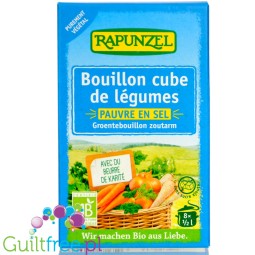 Rapunzel Bouillon Cube 8 x 8,5g - ekologiczny bulion, rosołowe kostki warzywne o niskiej zawartości soli bez dodatku cukrów