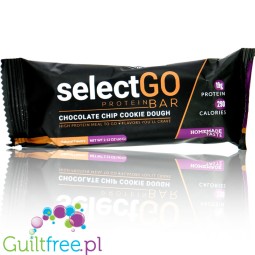 SelectGo Protein Bar Choc Chip Cookie Dough - baton proteinowy na maśle migdałowym z WPI, czekoladą i miodem, bez słodzików