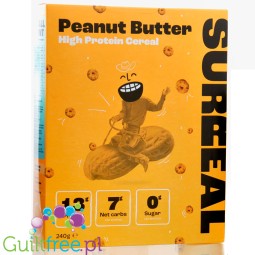 Surreal High Protein Cereals Peanut Butter - proteinowe płatki śniadaniowe bez cukru ze stewią i erytrolem, orzechowe kółeczka