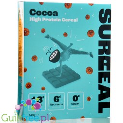Surreal High Protein Cereals Cocoa - proteinowe płatki śniadaniowe bez cukru ze stewią i erytrolem, kółeczka kakaowe