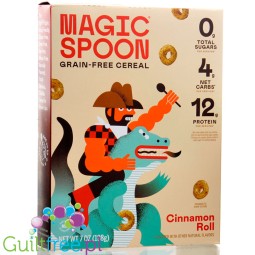 Magic Spoon Cinnamon Roll Cereal - proteinowe keto płatki śniadaniowe bez glutenu, soi i cukru, cynamonowe kółeczka