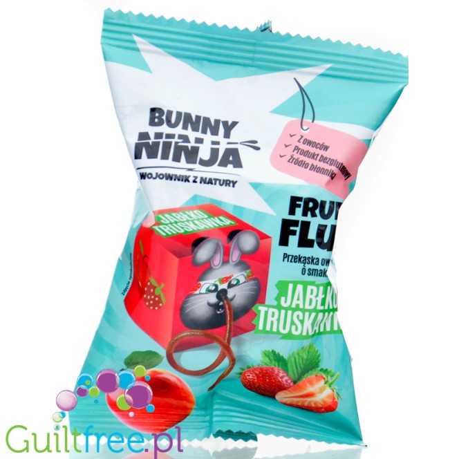 Bunny Ninja Fruit Fluk Truskawka & Jabłko - Przekąska 100% owoców bez dodatku cukru