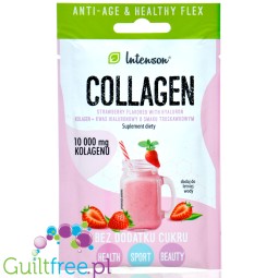 Intenson Collagen + Kwas Hialuronowy Truskawka - kolagen  z kwasem hialuronowym bez cukru o smaku truskawkowym, saszetka