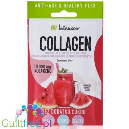 Intenson Collagen + Kwas Hialuronowy Arbuz - kolagen  z kwasem hialuronowym bez cukru o smaku arbuzowym, saszetka