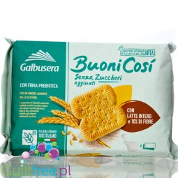 Buoni Così Con Latte Interno e 10% di Fibre - pełnoziarniste włoskie kruche ciastka bez dodatku cukru z błonnikiem prebiotycznym