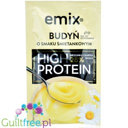 Emix Budyń High Protein Śmietanka - budyń proteinowy bez cukru, 28g białka (do gotowania)