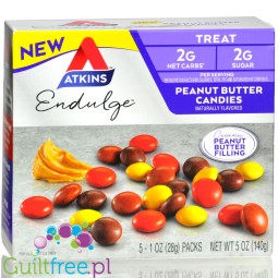 Atkins Endulge Peanut Butter Candies PUDEŁKO x 5szt  - Lukrowane drażetki z kremem z masła orzechowego 2g cukru