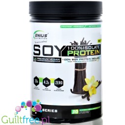 Genius Nutrition ® Vegan Soy Protein Isolate Vanilla 0,9kg - wegańska odżywka białkowa zero cukru, izolat białka sojowego