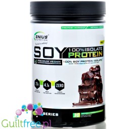 Genius Nutrition ® Vegan Soy Protein Isolate Chocolate 0,9kg - wegańska odżywka białkowa zero cukru, izolat białka sojowego