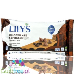 Lily's Sweets Chocolate Espresso Baking Chips - kropelki bez cukru Masło Orzechowe, tylko ze stewią i erytrolem