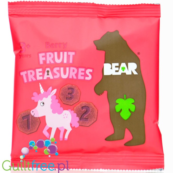 Bear Fruit Treasures Berry 20g - przekąska owocowa 100% owoców Truskawka & Czarna Porzeczka