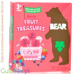 Bear Fruit Treasures Berry 20g - przekąska owocowa 100% owoców Truskawka & Czarna Porzeczka