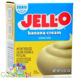 Jell-O Banana Cream low fat sugar free pudding, Banana flavor