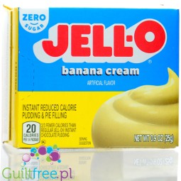 Jell-O Banana Cream low fat sugar free pudding, Banana flavor