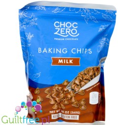 Choc Zero Monkfruit Milk Chocolate Chips 0,56KG - Krople mlecznej czekolady bez cukru i erytrolu