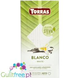 Torras Chocolate Blanco con Stevia - bezglutenowa biała czekolada bez dodatku cukru ze stewią i erytrolem