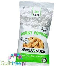 AMMI Porky Poprind Herbs and Cream 40g carb free keto pork rinds