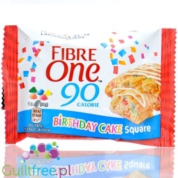 Fibre One 90 Calorie Birthday Cake Square - mleczno-biszkoptowy batonik, smak Tort Urodzinowy