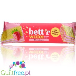 Bett'r Wafer Strawberry - bio wafelek bez cukru z kremem truskawkowym & cashew, słodzony erytrolem i ksylitolem