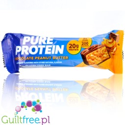 Pure Protein Chocolate Peanut Butter - bezglutenowy baton proteinowy 20g białka & 200kcal, Czekolada & Masło Orzechowe
