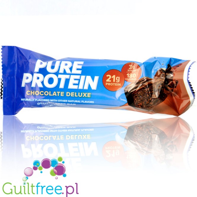 Pure Protein Chocolate DeLuxe - bezglutenowy baton proteinowy z naturalnymi aromatami, 21g białka & 180kcal