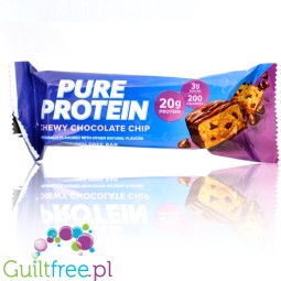 Pure Protein Chewy Chocolate Chip - bezglutenowy baton proteinowy 20g białka & 200kcal, Karmel & Czekolada