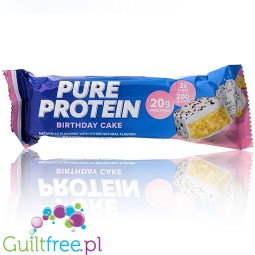 Pure Protein Birthday Cake - bezglutenowy proteinowy baton w białej czekoladzie bez cukru, 20g białka & 200kcal