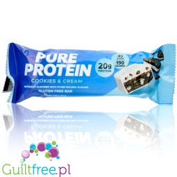 Pure Protein Cookies & Cream - bezglutenowy proteinowy baton ciasteczkowy w białej polewie, 20g białka & 190kcal