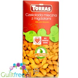 Torras Milk chocolate with almonds, without sugar, sweetened with stevia and erythritol