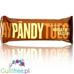 Pandy Protein Candy Bar Nougat & Hazelnut - piankowy baton białkowy 12g białka & 131kcal, Nugat & Orzech Laskowy
