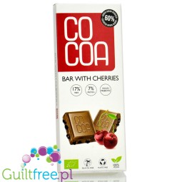 Raw Cocoa Bar Cherries - vegan white choc alternative with soft cherries, 60% less sugar