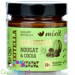 Mixitella Gianduia Nougat Cocoa - oryginalny krem Gianduia z orzechami laskowymi z Piemontu IGP  50% orzechów