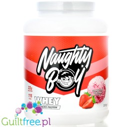 Naughty Boy Whey Advanced Protein Strawberry Milkshake 2kg - gęsta odżywka białkowa, Mleczny Szejk Truskawkowy