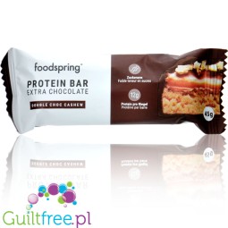 Foodspring Protein Bar Extra Chocolate, Double Choc Cashew - baton proteinowy 158kcal, smak Mleczna i Biała Czekolada & Nerkowce