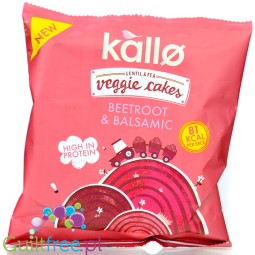 Kallo Veggie Cakes Beetroot & Balsamic - mini wafle z soczewicy z burakiem, czosnkiem i octem balsamicznym