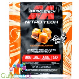 MuscleTech Nitro-Tech Performance Salted Caramel - mega-dense protein supplement, large portion 46g, limited taste Salted Carame