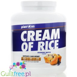 Per4m Cream of Rice, Blueberry Muffin 2kg - kleik ryżowy bez cukru, regeneracyjny posiłek treningowy, smak Muffinka Jagodowa