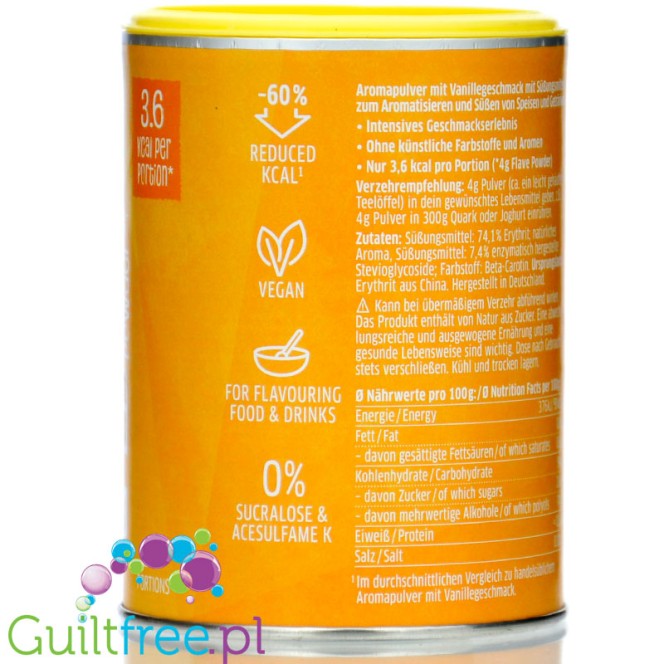 Xucker Flave Powder Vanilla - vanilla sweetener powder without sugar, with stevia and erythrol